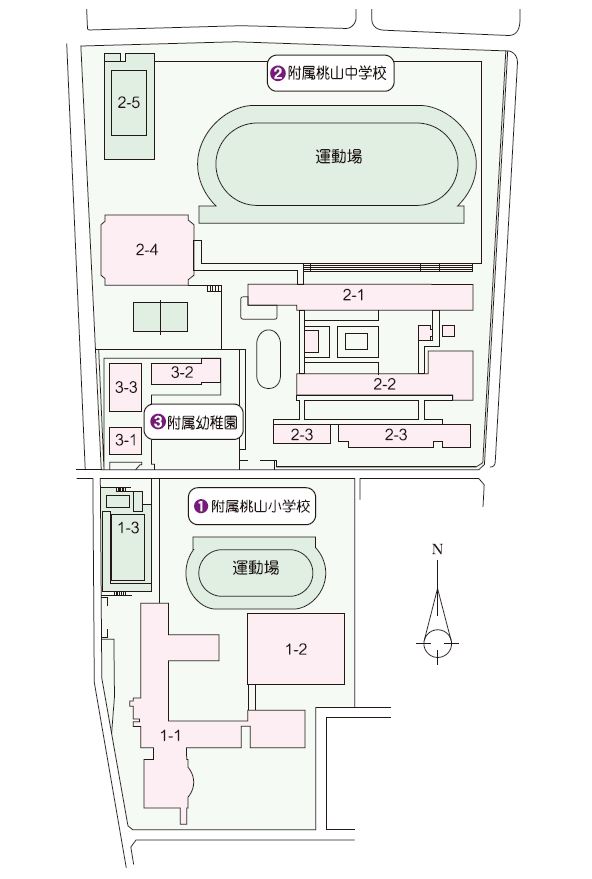 桃山地区附属学校マップ